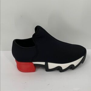 IRI NYC Wes Neoprene slip-on sneaker shoe black red heel comic new 34.5 4.5 4